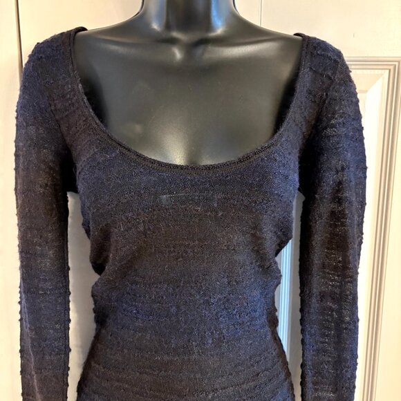 Alice + Olivia Sheer Wool-Blend Midi Dress with Silk Lining.  S - Picture 2 of 11